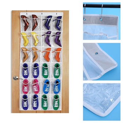 

24 Pockets Over Door Hanging Bag Box Shoes Organize Rack Hanger Storage Box
