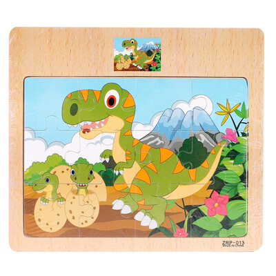 

Siaonvr Wooden Jigsaw Puzzle toy Children Cartoon Animal Traffic Learning Puzzle Toys