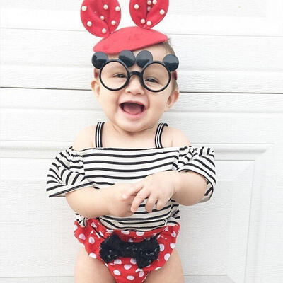 

Newborn Toddler Baby Girls Outfits Clothes T-shirt TopsDiaper Cover 2PCS Sets