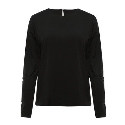 

Fashion Womens Tops Round Collar Shirt Pullover Long Sleeve Casual Blouse SXL