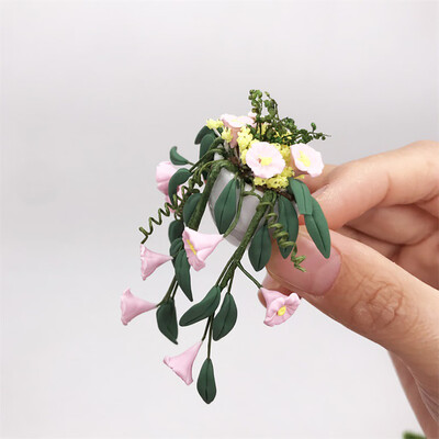 

YIWULAMini Dollhouse Miniature Green Plant Flower in Pot Fairy Garden Accessory
