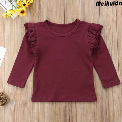 

Toddler Kid Baby Girl Long Sleeve Warm Tops T-Shirt Infant Ruffle Blouse Clothes