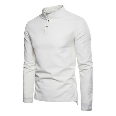 

Mens Summer Cotton Linen T Shirt Tops Casual Loose V Neck Long Sleeve Tee