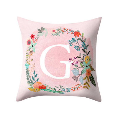 

〖Follure〗English Alphabet Pillow Print Cushion Flower Pillowcase Cover Room Decoration