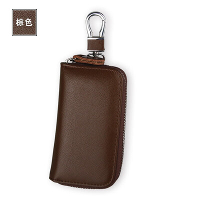 

Mens leather key bag zipper multi-functional car key bag womens business car key bag