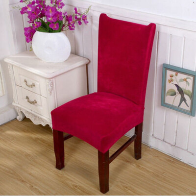 

Stretch Fox Velvet Fabric Dining Room Wedding Kitchen Home Chair Seat Covers 11 Colors Available