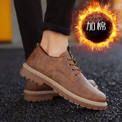 

Autumn new low help wolf Martin boots plus velvet shoes mens shoes shoes