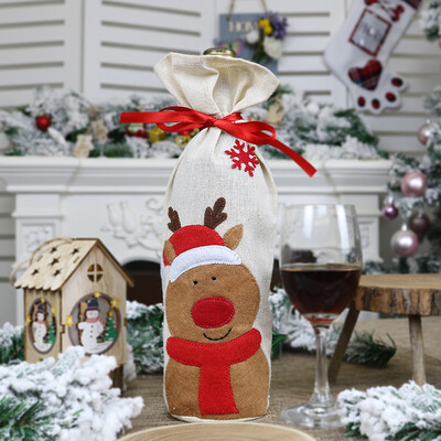 

Siaonvr Christmas Red Wine Bottle Bag Cartoon Christmas Decoration Wine Gift Bag