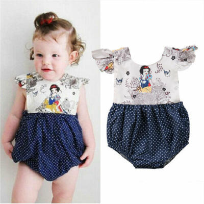 

US Newborn Baby Girls Cartoon Snow White Romper Playsuit Outfit Clothes Costume