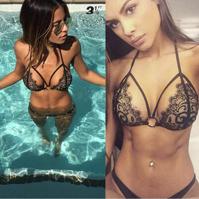 

Women Lace Push-up Padded Bra Bandage Bikini Set Swimsuit Swimwear Bathing