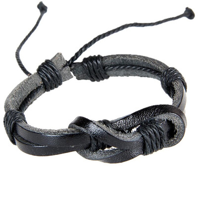 

Stylish Accessories Retro Hand-woven Leather Strap Buckle Knot Leather Bracelet Unisex