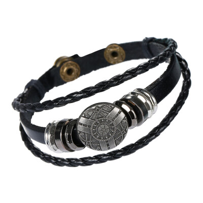 

Popular Retro Woven Rope Leather Bracelet Men&Women Jewelry