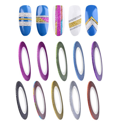 

Toponeto 10 Colors Rolls 1mm Striping Tape Line Rough Styles Nail Art Tips Decals