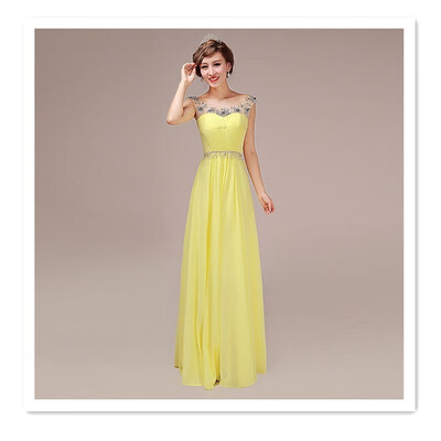 

2018 autumn&winter new beads shoulders evening dress evening toast clothing bride wedding banquet dress costumes women