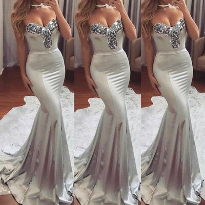 

Women Formal Wedding Bridesmaid Long Evening Party Ball Prom Gown Cocktail Dress