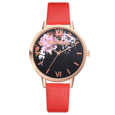 

Vogue Flowers Cute Girl Birthday Gifts Womens Watch Beautiful Military Temperament Souvenir Simple Ladies Wristwatches 2018 D