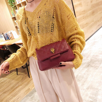 

Baggage ladiesbags in summer fresh&fresh Ling Ge Xiaoxiangfeng one shoulder inclined bag soft leather chic chain bags