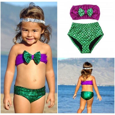 

Mermaid Baby Kids Girls Bikini Sets Swimwear Bathing Summer Swimsuit Costume 2-7Y