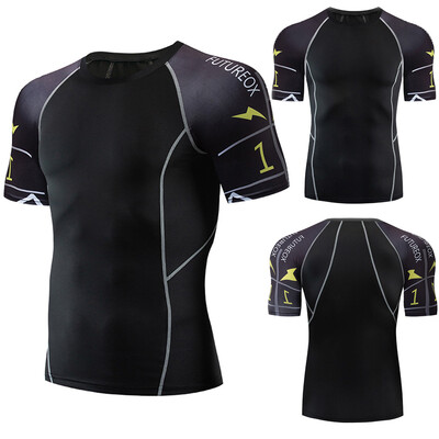 

Toponeto Mens Casual Fitness Fast Drying Elastic Breathable Sports Tight Short Sleeve Top