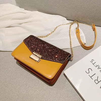 

Tailored Women 2019 Sequins Fashion Shoulder Messenger Bag Simple Small Square Bag