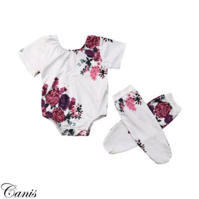 

Summer Newborn Baby Girl Clothes Jumpsuit Romper Bodysuit Tights Outfits Set US