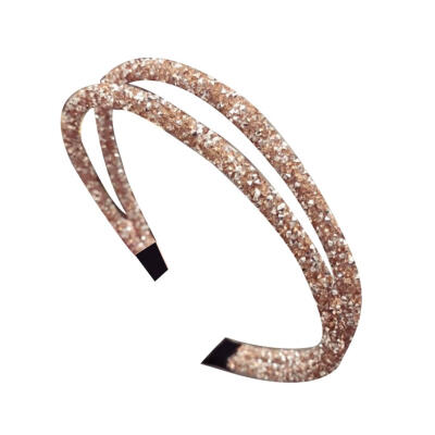 

Fashion Women Headband Sparkling Rhinestone Double Layer Hair Hoop Headwear