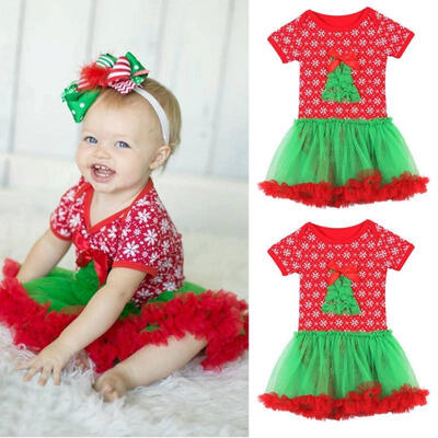

Newborn Toddler Infant Baby Girl Christmas Romper Dress Jumpsuit Bodysuit Outfit