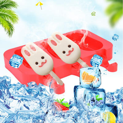 

Greensen Silicone Molds with Lid Ice Cream Bar Mold 2 Cavities Silicone Ice Pop Mold with 20 Sticks