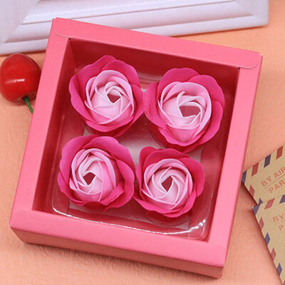 

Toponeto Scented Bath Body Petal Rose Flower Soap Wedding Decoration Gift Best 4pc