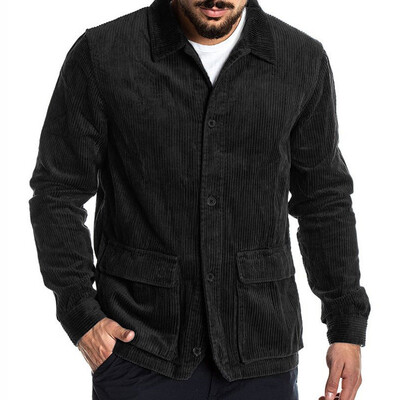 

Autumn Winter Men Casual Lapel Single Breasted Long Sleeve Pocket Jacket Coats