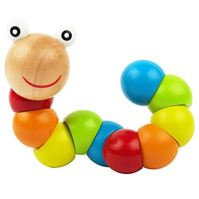 

Wood Caterpillar Twist Insects Puzzle Toys Exercise Baby Fingers Flexible