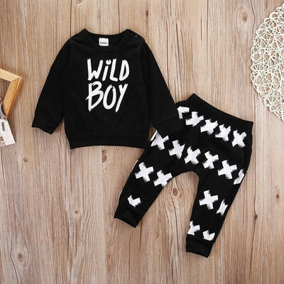 

2pcs Newborn Toddler Infant Baby Boy Clothes T-shirt TopsLong Pants Outfits Set