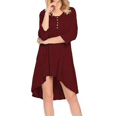 

Nomeni Womens Half Sleeve High Low Loose Fit Casual Tunic Tops Tee Top