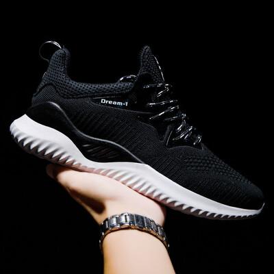 

Mens shoes fly woven mens sports shoes mesh breathable running shoes mens trend casual shoes single shoes casual