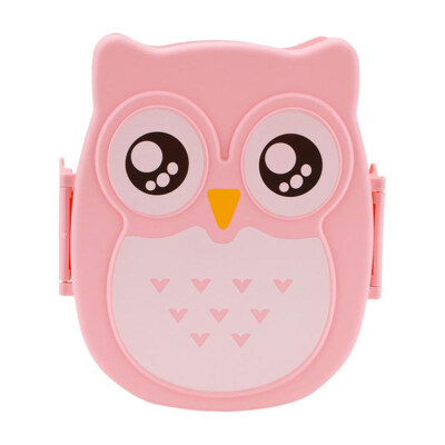 

Student Children Owl Single-layer Food Storage Container Bento Case Lunch Box