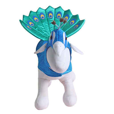 

Halloween Blue Peacock Pet Dog Cat Costume Animal Festival Cosplay Puppy Dress Jacket Clothing