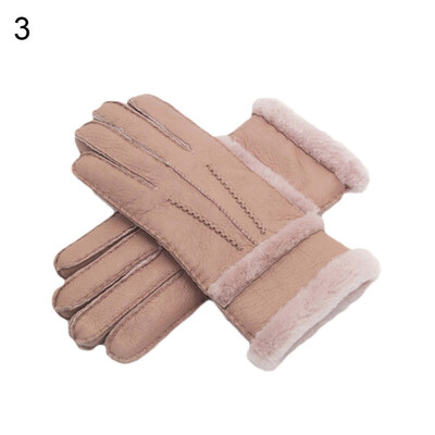 

Fashion Autumn Winter Thick Warm Gloves Full Finger Faux Leather Ladies Mittens