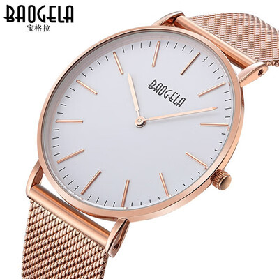 

Watch Baoge Baogea couple on the table stainless steel mesh belt quartz watch simple fashion watch