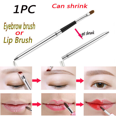 

Toponeto Aluminium Tube Lip Brush Make-up Brush Retractable Lip Brush Eyebrow brush