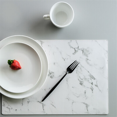 

Toponeto Leather Dining Table Place Mats Heat-Resistant Anti-Skid Kitchen Table Mats