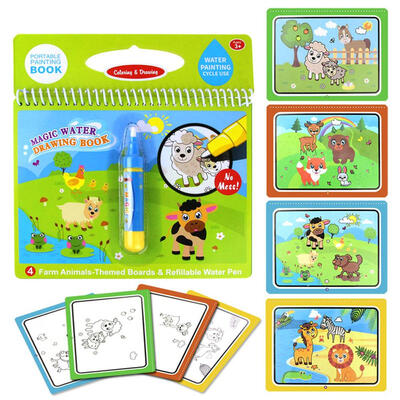 

Reusable Coloring Magic Water Painting Book Kid Doodle Write Draw Board Toy
