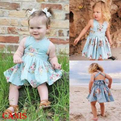 

Fashion Kids Baby Girls Flower Princess Sleeveless Dress Sundress Summer Clothes