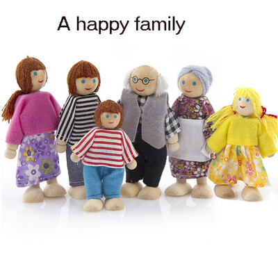 

YIWULA6PCS Wooden Furniture Dolls House Family Miniature Set Doll Toy For Kid Child
