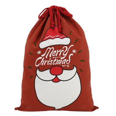 

2020 New Year Gift Santa Sacks Personalized Large Santa Claus Bag Custom Christmas Linen Gift Bags Drawstring Cotton Santa