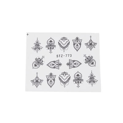 

Black Ink Line Water Transfer Nail Art Stickers DIY Manicure Decor Decals