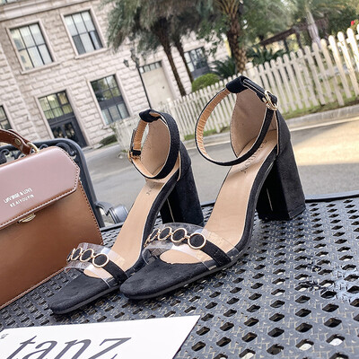 

Ladiesshoes with buckles&thick heels in the evening Ladies summer soft girlsnew high heels in Xiaoqing