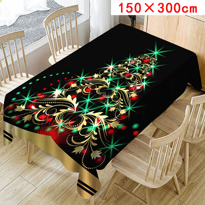 

Toponeto Christmas Tablecloth Print Rectangle Table Cover Holiday Party Home Decor