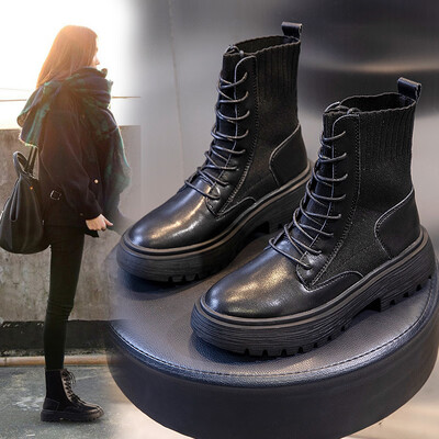 

European station Martin boots womens new autumn&winter casual wild thick with short boots