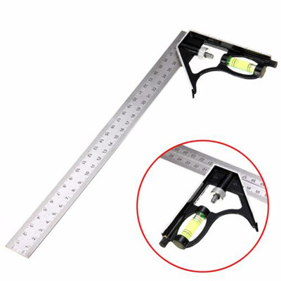 

90° 300mm Combination Angle Square Metric Adjustable Ruler Level Gauge Tool