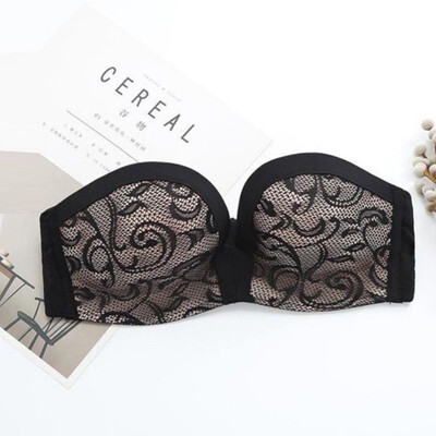 

Sexy Lace Bra Bralette For Women Female Underwear Large Size Strapless Without Steel Ring Invisible Non-slip Gathered Top Bra